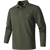 Men's Long Sleeve Polo Shirt Quick Dry Performance Tactical Shirts Daily Casual Stylish Collared Shirts for Men