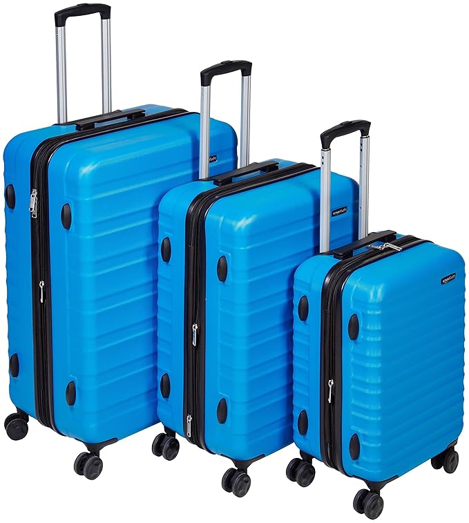 AmazonBasics Hartschalen - kofferset - 3-teiliges Set (55 cm, 68 cm, 78 cm), Hellblau