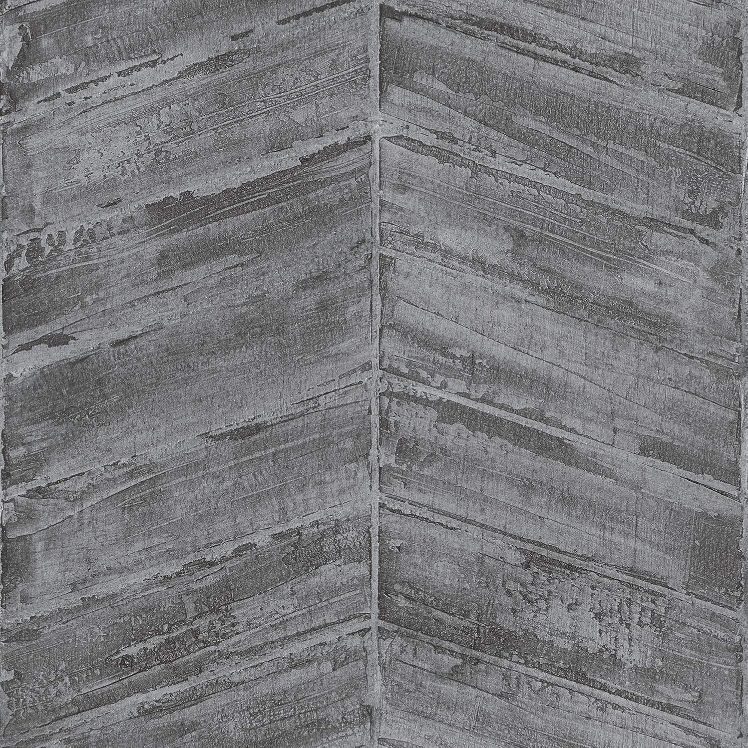 Galerie G67776 Ambiance, Chevron Design Wallpaper, Charcoal, 10m x 53cm