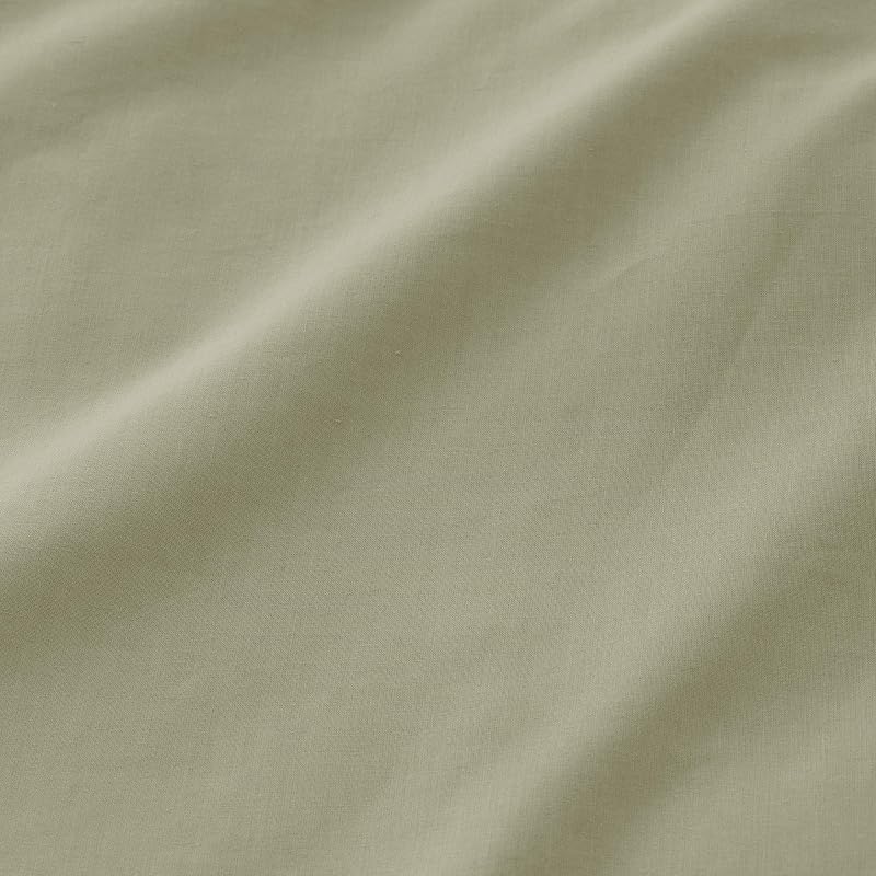 Juego Funda Nórdica Cama 80/90, Lisa 100% Algodón, Funda Edredón 150x220 cm y Funda Almohada, Transpirable, Suave, Color Verde — foto 5 de 7