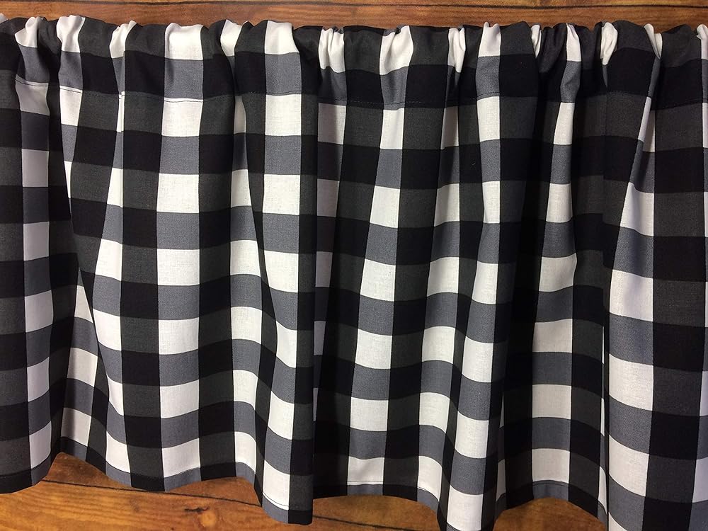 Amazon.com: Black & White Buffalo Plaid Window Valance, 42