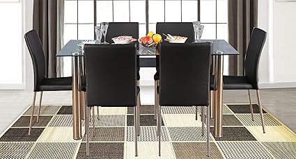 HomeTown Vento Metal 6 Seater Dining Set