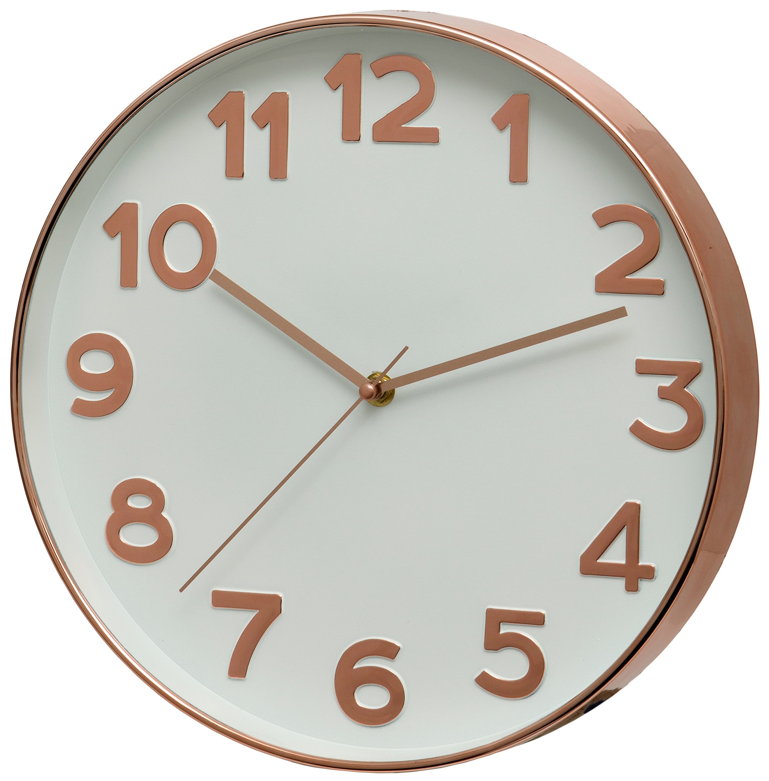 Unity Moffat Raised Gold Arabic Dial Wall Clock, Metal, 30 x 30 x 3 cm