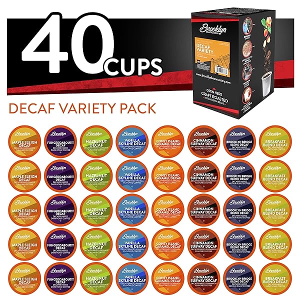 BROOKLYN BEANS COFFEE PODS, ASSORTED DECAF VARIETY PACK...