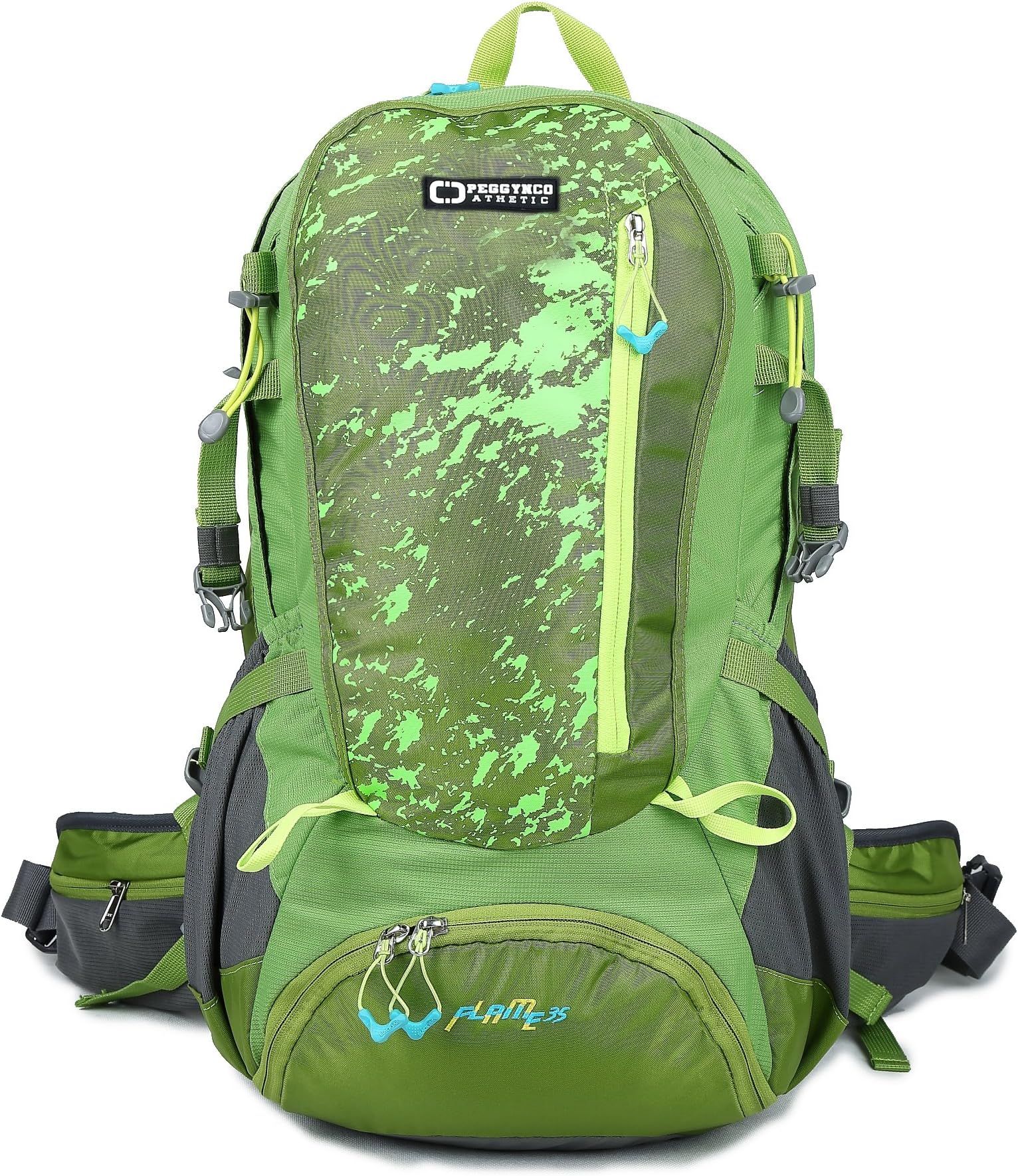 PEGGYNCO Cyber Monday Outdoor Backpack with Multi-compartment for Camping Hiking Traveling Color Green