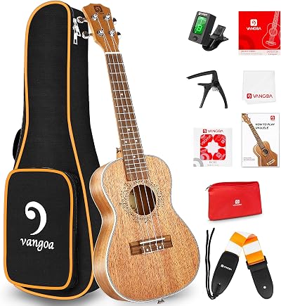 Vangoa Tenor Ukulele 26 Inch Mahogany Acoustic Ukulele with Accessories