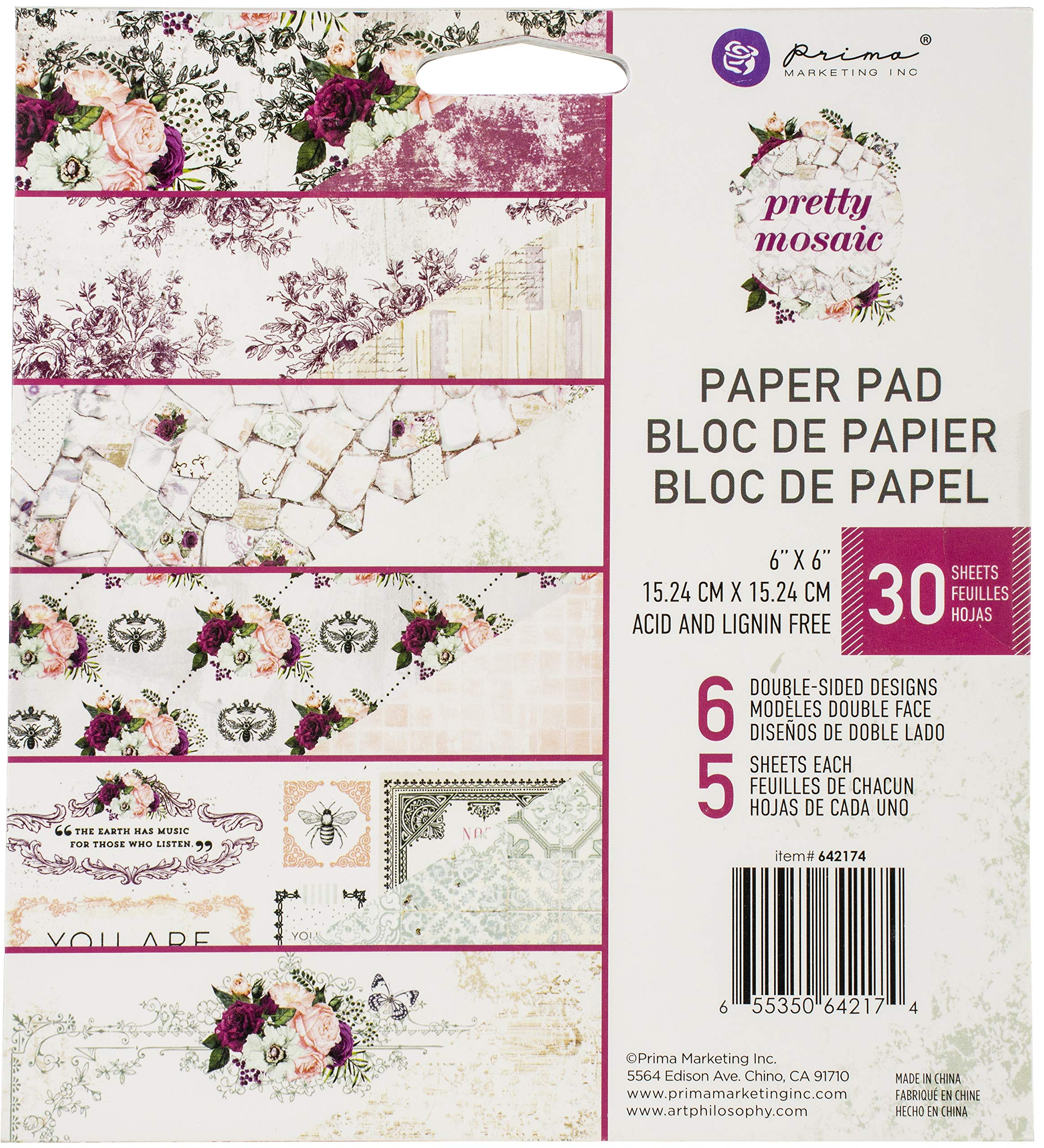 PRIMA MARKETING INC Pretty Mosaic Paper 6X6 PAD, One Size