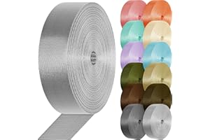 YOGHAVRS Nylon Webbing 1 inch 1.5 inch Heavy Duty Nylon Strap Flat Climbing Webbing for Indoor Outdoor Gear Crafting DIY Repairing Belt Camping Hiking Sports