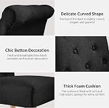 Yaheetech Upholstered Dining Chairs Set of 2 Black Fabric High Back view 5