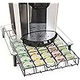 Deco Brothers Crystal Tempered Glass K-Cup Holder Drawer for 30 Coffee Pods Storage, Black