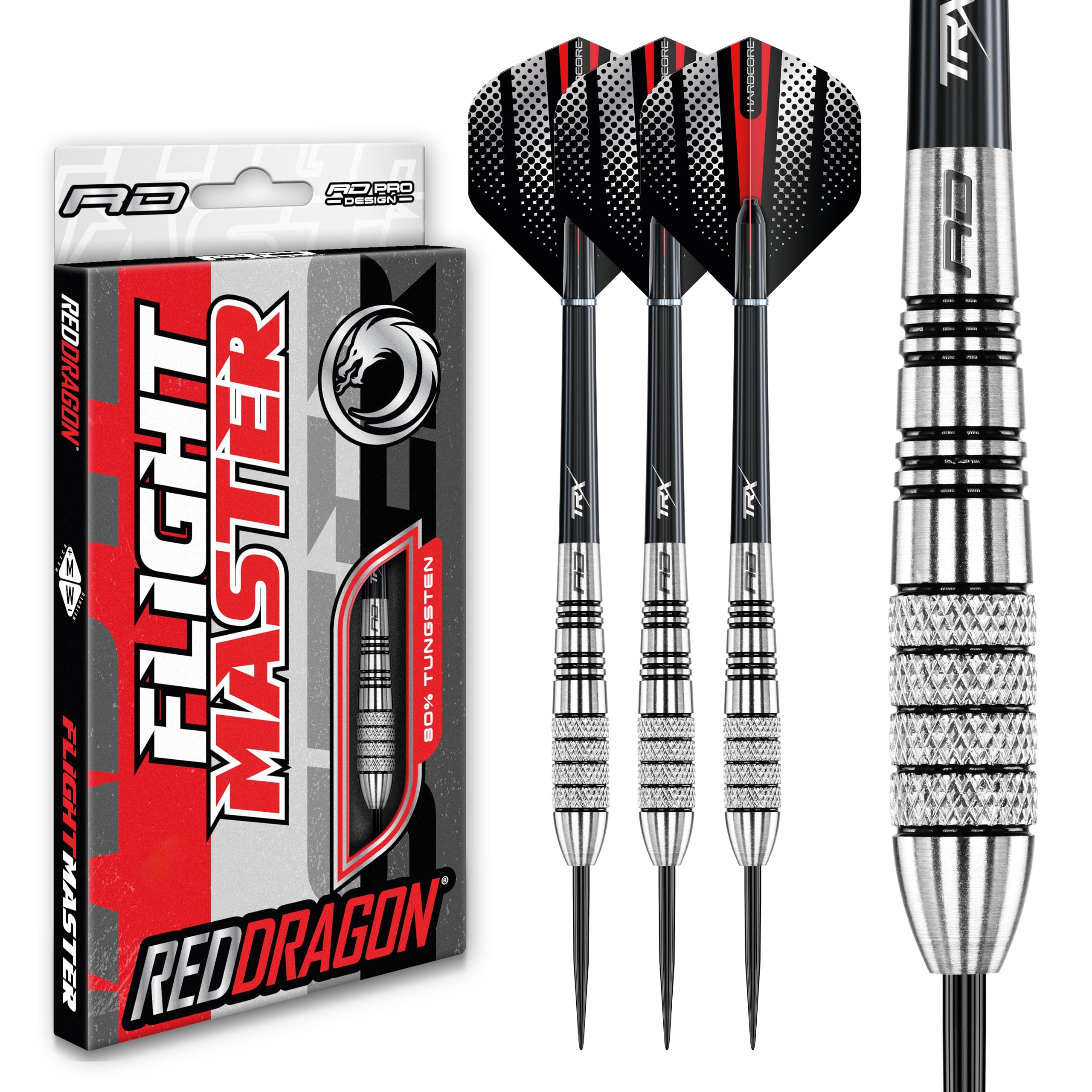 RED DRAGON– Sidewinder Series 23g Dart Steel Tip Darts Set – Professional 80% Tungsten Darts Set with Flights and Shaft
