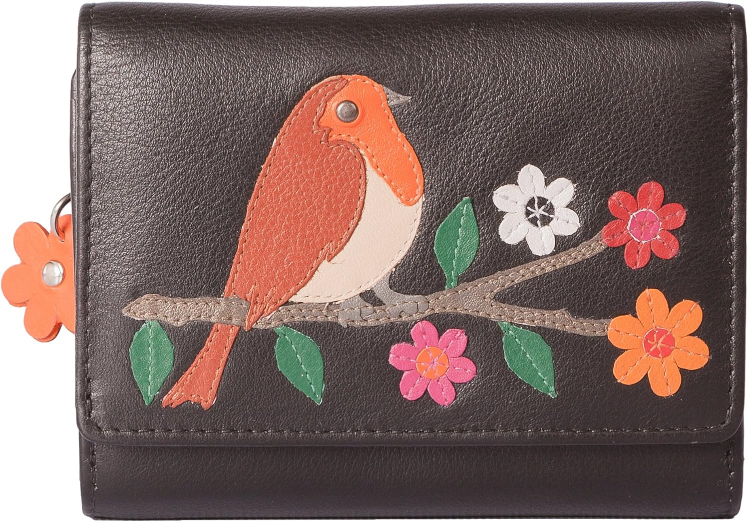 Mala Leather Robin Black RFID Protected Trifold Leather Purse - Image 3