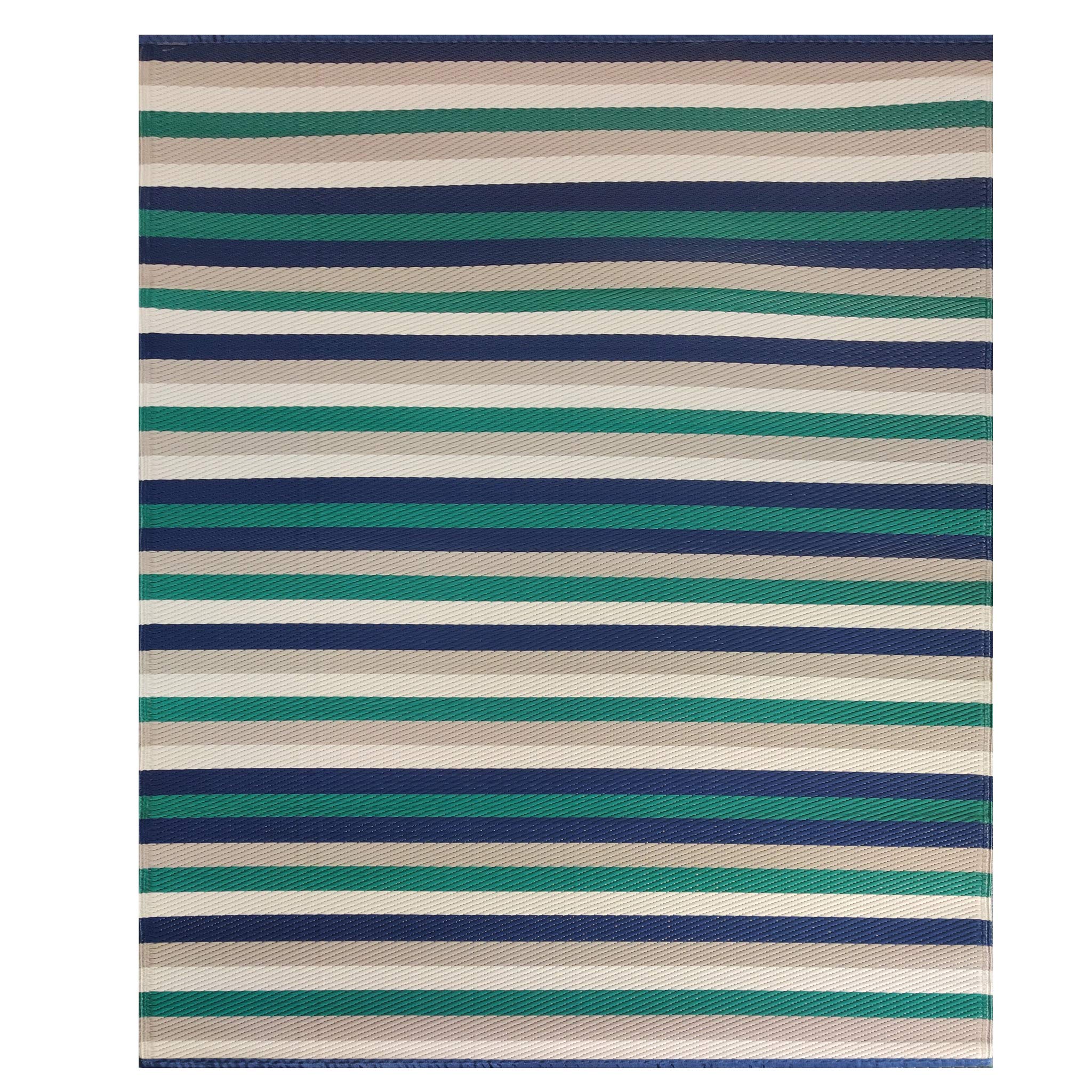 LEDSA MART Indoor/Outdoor Reversible Plastic Rug | Perfect for Patio, Decking, Terrace, Balcony, Hall, Kitchen, Garden, Picnic | UV, Stain And Water Resistant | (Blue & White, 120x180cm)