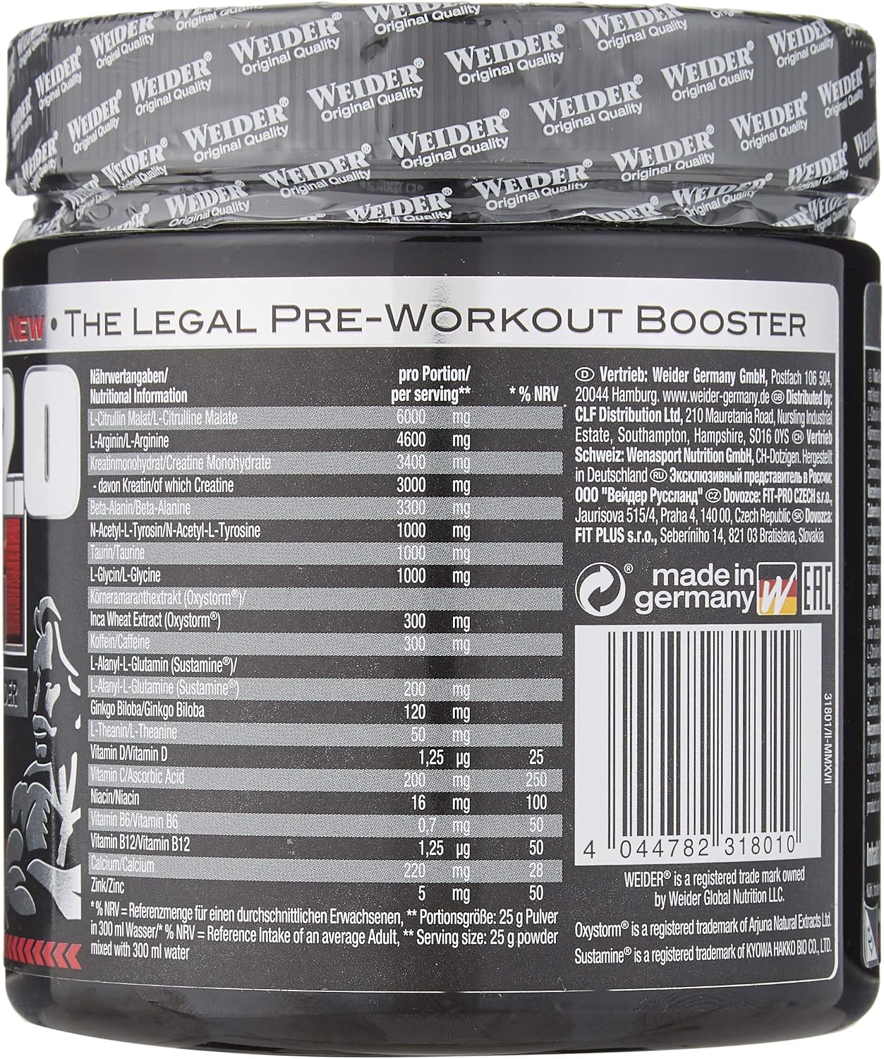 Weider Total Rush 2.0 Pre-Workout Formula, Cola, The Legal Pre-Workout, Focus + Power, Serious Pump, 15 servings - Image 3