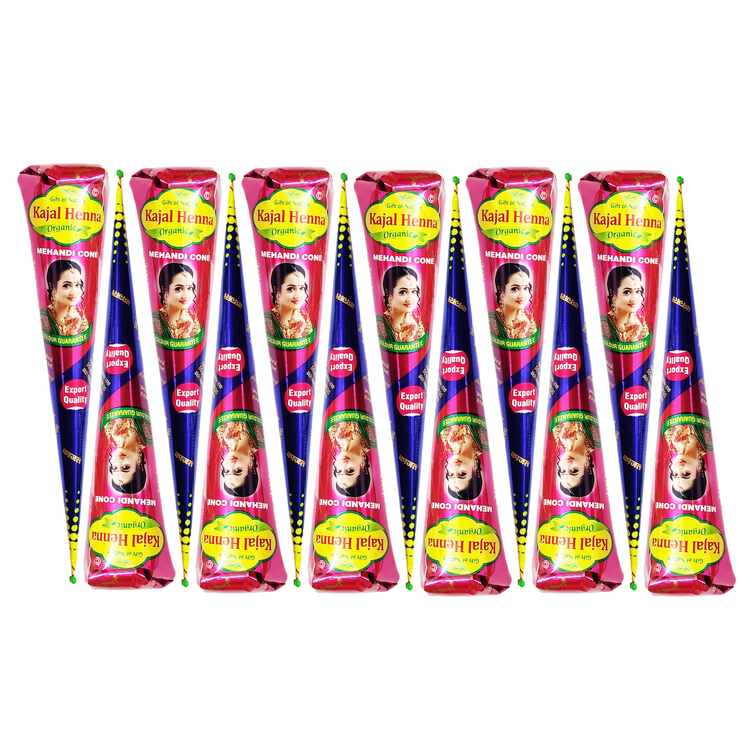 Kajal Brown Natural Organic Mehndi Indian Henna Tattoo Cones (12 Cones)