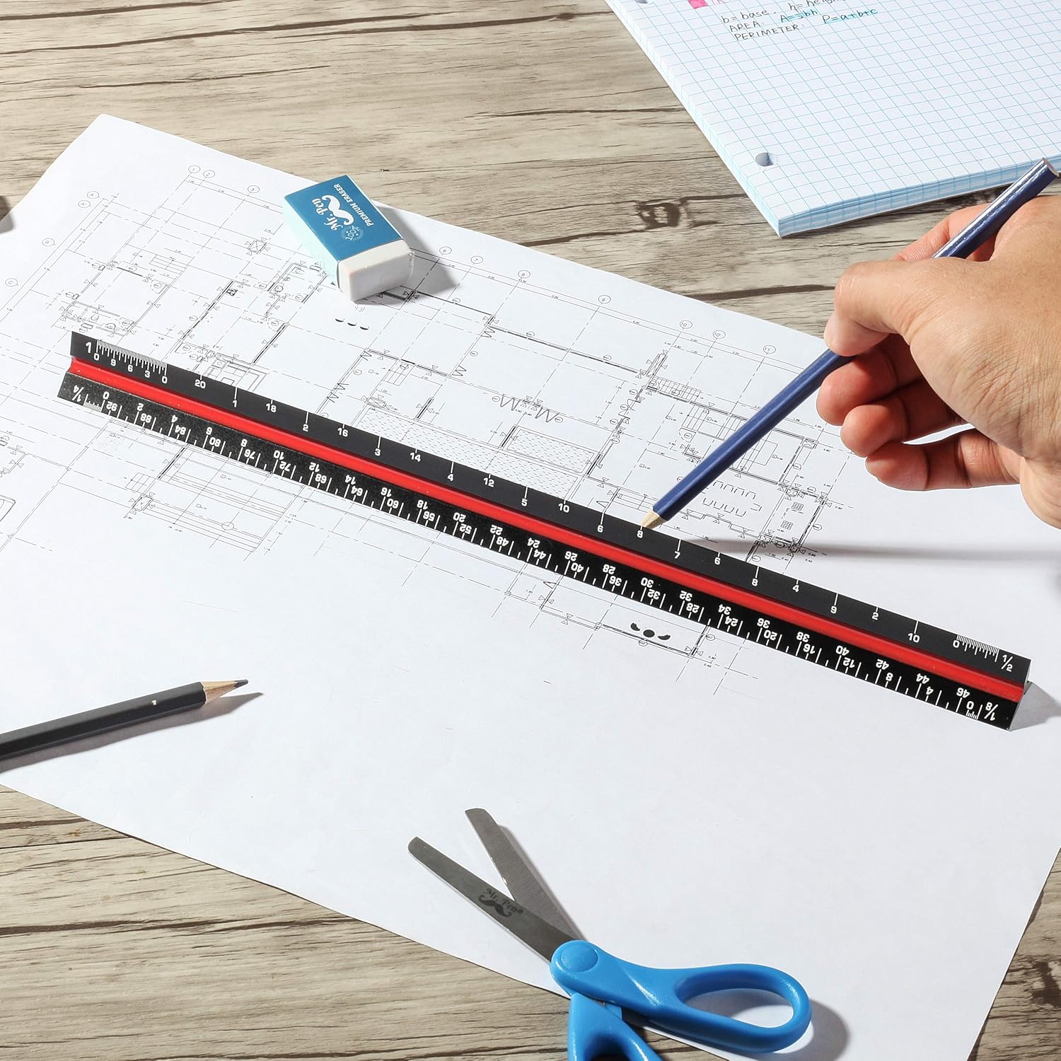 Mr. Pen- Architectural Scale, Scale Ruler, 12 inch, Black, Scale Ruler Contractor, Architect Scal, Scaling Ruler, Drawing Ruler, Architectural Ruler, Drafting Ruler, Rulers for Drawing, Drafting Tools : Office Products