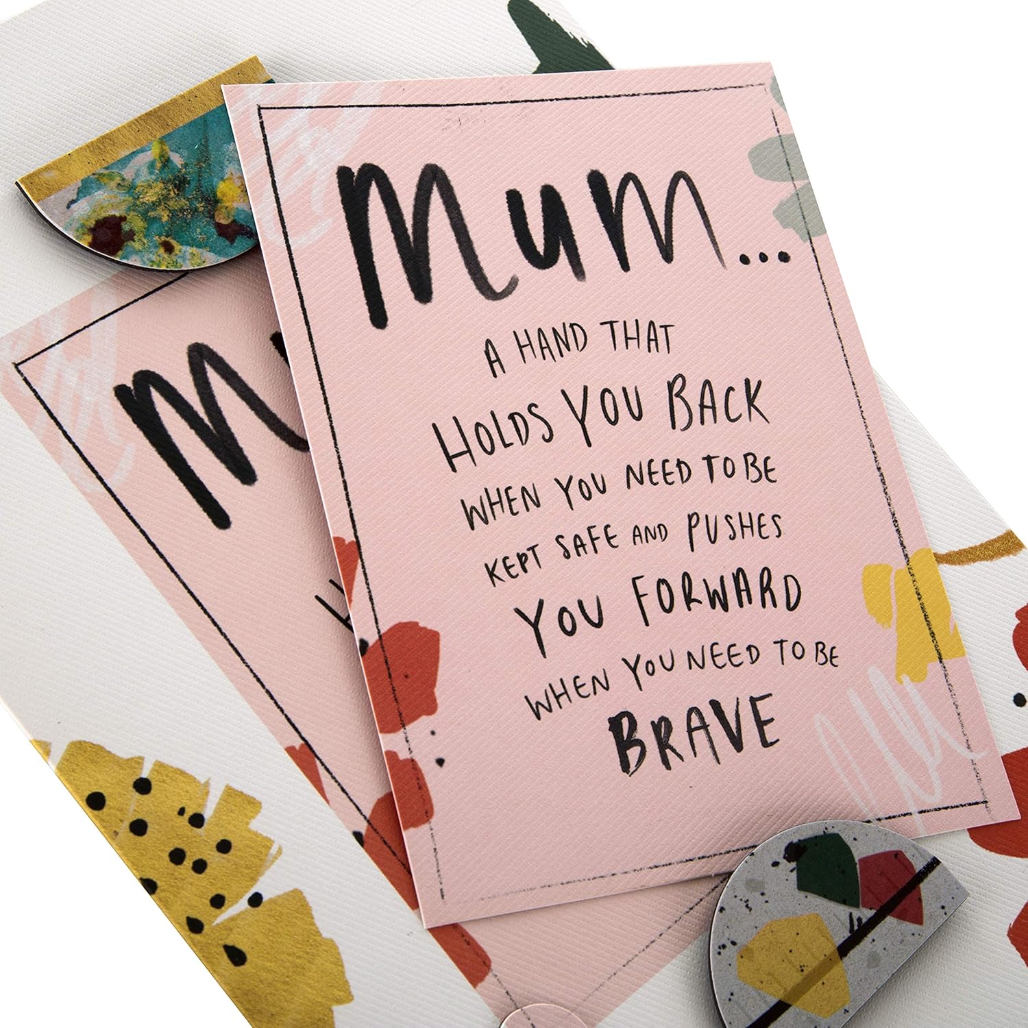 Hallmark Mothers Day Card for Mum With Keepsake Magnet, Funky Pattern Design, White, Pink, Green, Red - Image 4