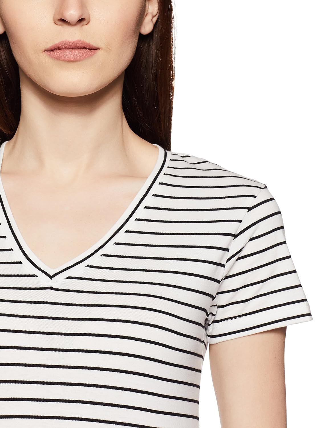 symbol amazon brand women's striped regular fit t-shirt