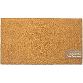 Eco Living Welcome Doormats, Natural Coco Coir Mats with Non-Slip PVC Backing, Indoor Outdoor Mats for Home & Office, Floor Mats for Door Decor, Patio Decor, Plain Entry Mat, Beige, 30"x17"