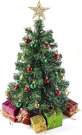 Albero Di Natale Con Fotografie Appese.Prextex Mini Albero Di Natale Da Tavolo Fai Da Te 58 Cm Con Pacchi Regalo Decorati Ornamenti Appesi E Puntale A Stella Per Le Decorazioni Di Natale Fai Da Te Amazon It Casa E Cucina
