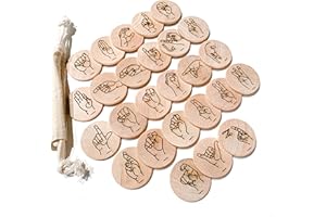 Sign Language Alphabet Flash Cards - American Sign Language - ASL Learning Materials - Wood Educational Toys - Homeschool Mon