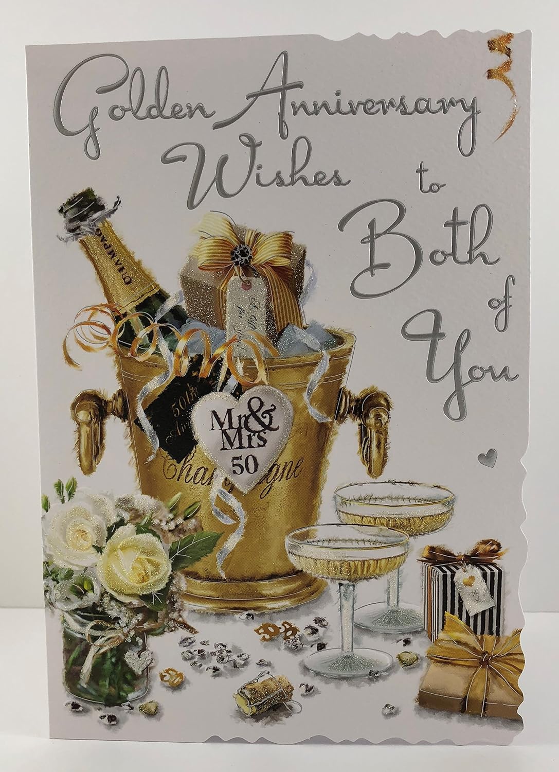 Jonny Javelin Illustrated Golden Anniversary Card, (JJ9349), Both Of You Golden Anniversary, From The Velvet Range
