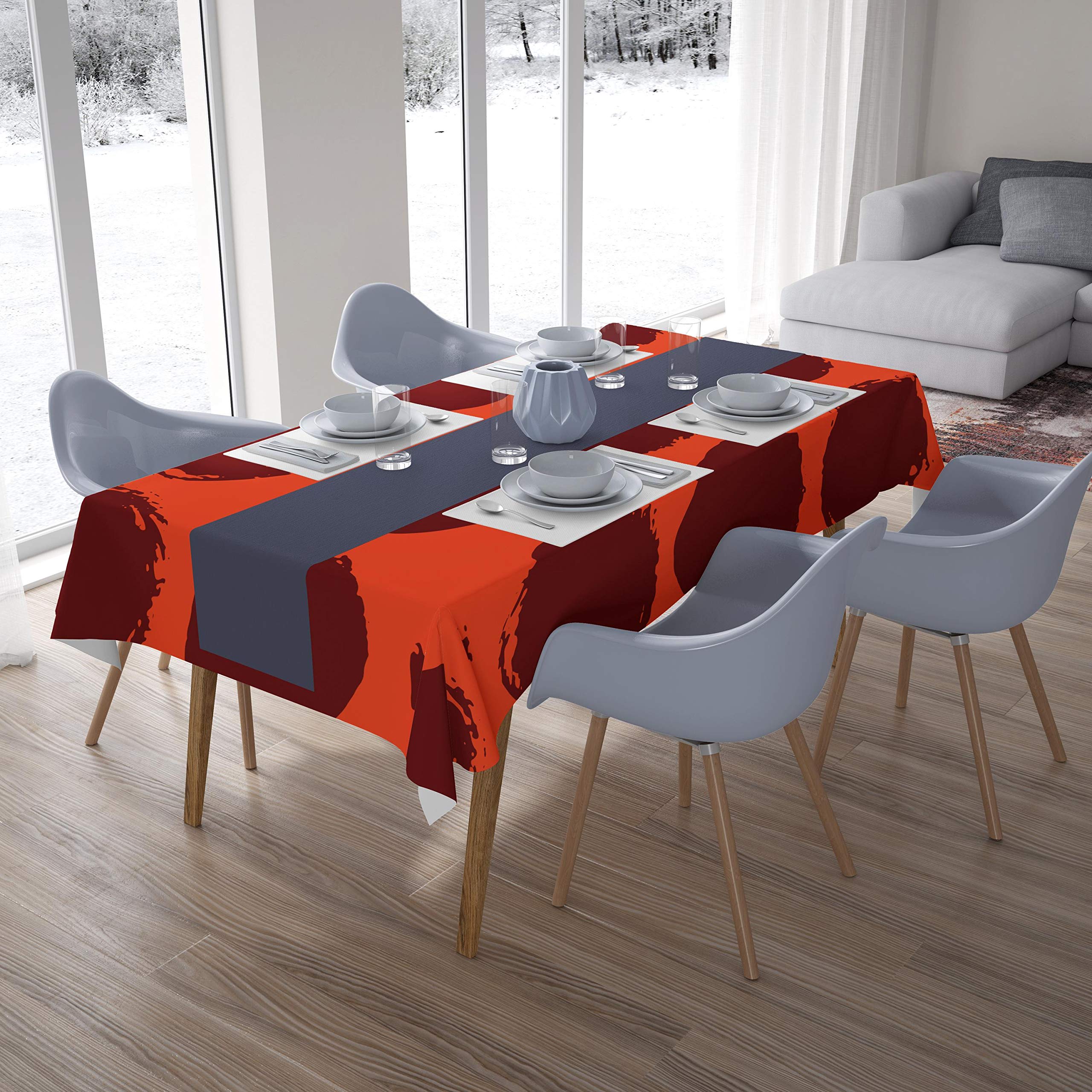 Bonamaison Kitchen Decoration, Tablecloth, Orange Bordeux, 140 x 200 Cm - Designed and Manufactured in Turkey