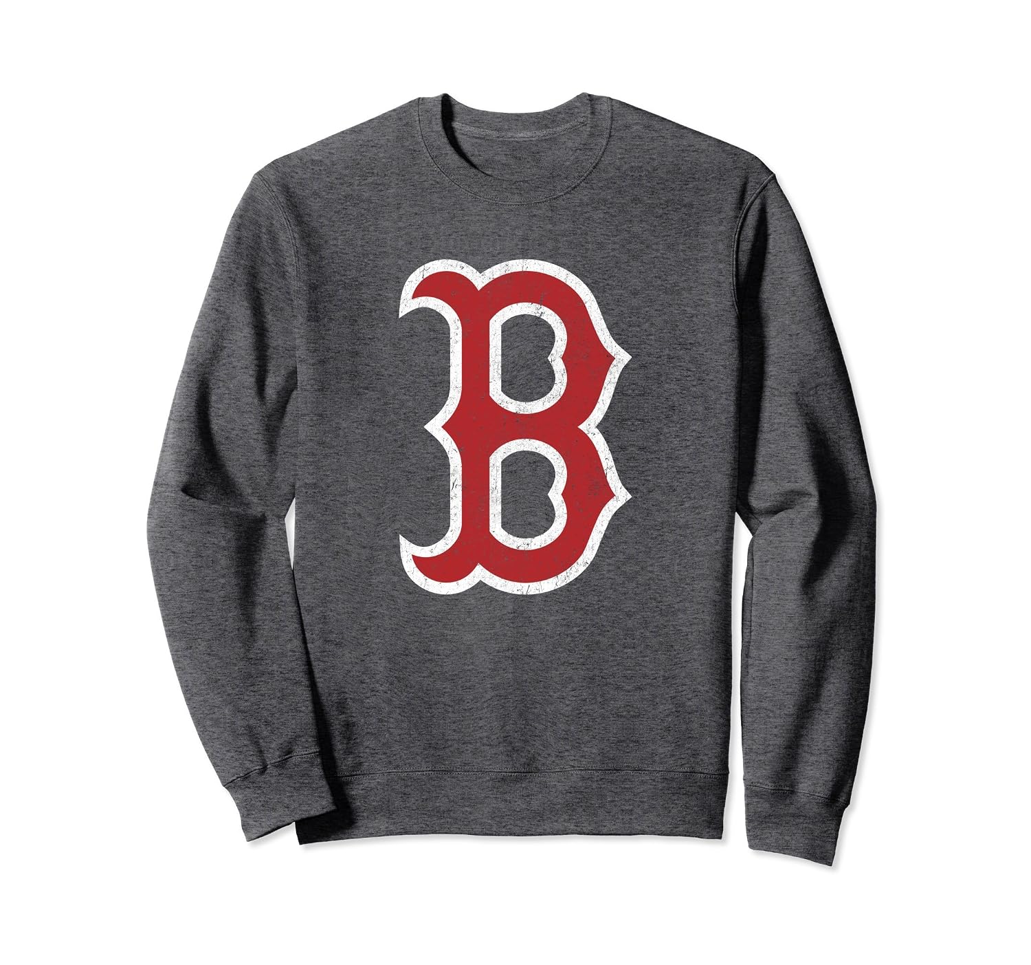distressed red sweatshirt