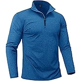 Boladeci Men's Quarter Zip Pullover Premium Fleece Lined Heather Long Sleeve Golf Shirts Midweight 1/4 Half Zip Sweatshirts