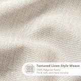 Linen Look Shower Curtain 182x198cm with Metal Hooks Beige view 2