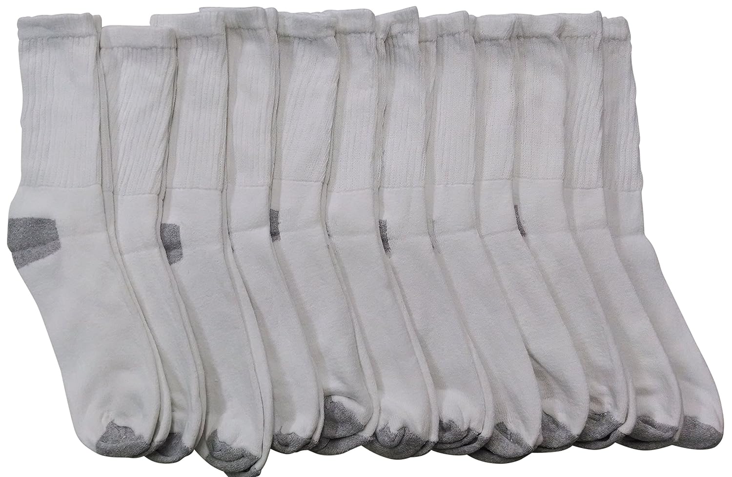 12 Pairs Of Sockbin Mens Value Pack Cotton Sports Crew Socks (White