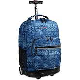 J World New York Sunrise Rolling Backpack, Water Mark, 18"