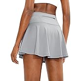 SANTINY Pleated Tennis Skirt for Women with 4 Pockets Women's High Waisted Athletic Golf Skorts Skirts for Running Casual