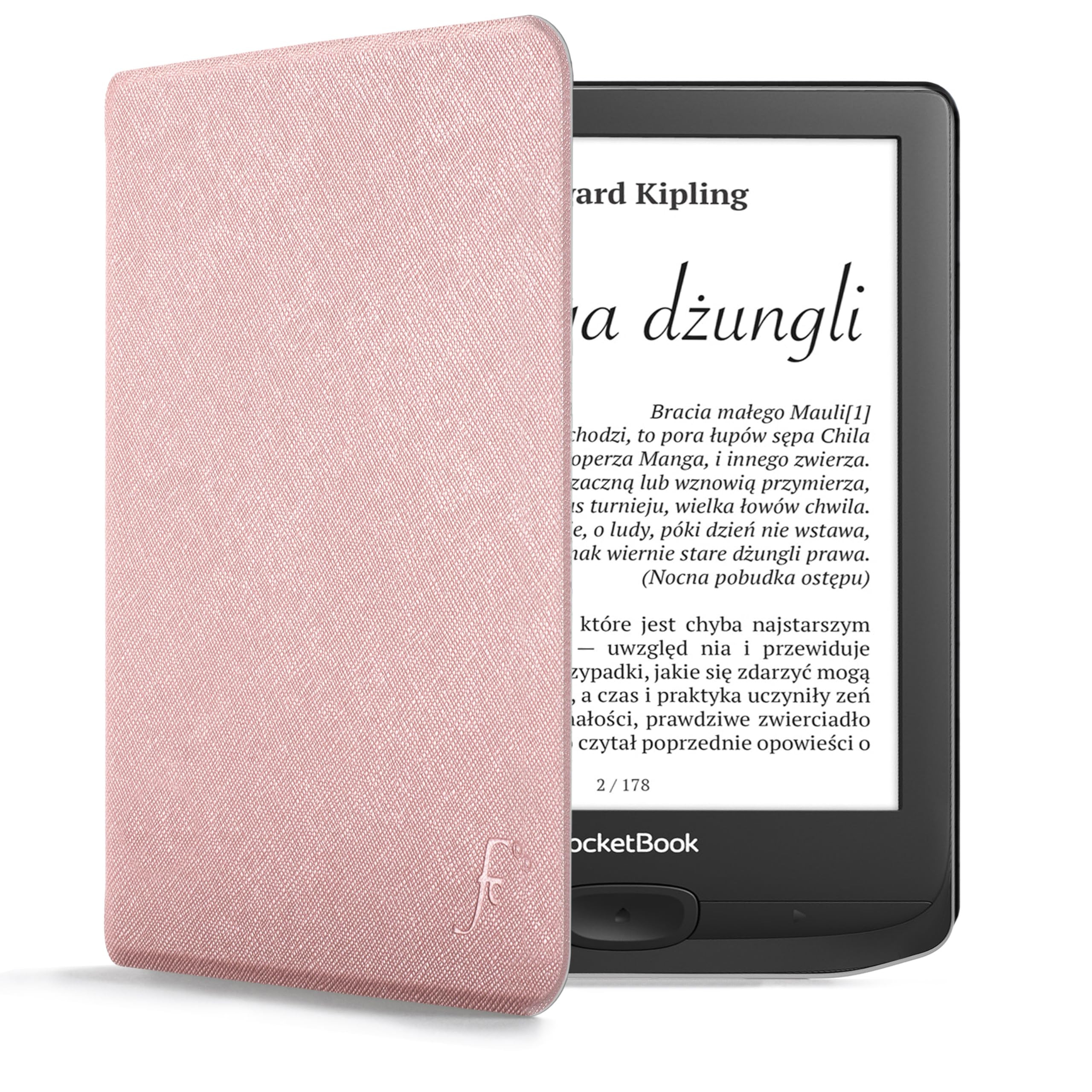 Forefront Cases Case for PocketBook Touch Lux 5, Touch Lux 4, HD 3 & PocketBook Color (Colour) 2020 - Slim, Lightweight & Protective Cover with Smart Auto Sleep-Wake Function - Rose Gold