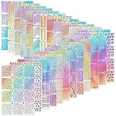 288 Pieces Nail Vinyl Stencils Nail Decoration Stickers Set Nail Stickers Tips Decals, 24 Sheets
