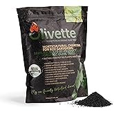 Olivette Horticultural Biochar Activated Charcoal for Plants, USDA Organic Moisture Control for Terrarium Trees & Potted Plants, Eco-Conscious, 1 Bag