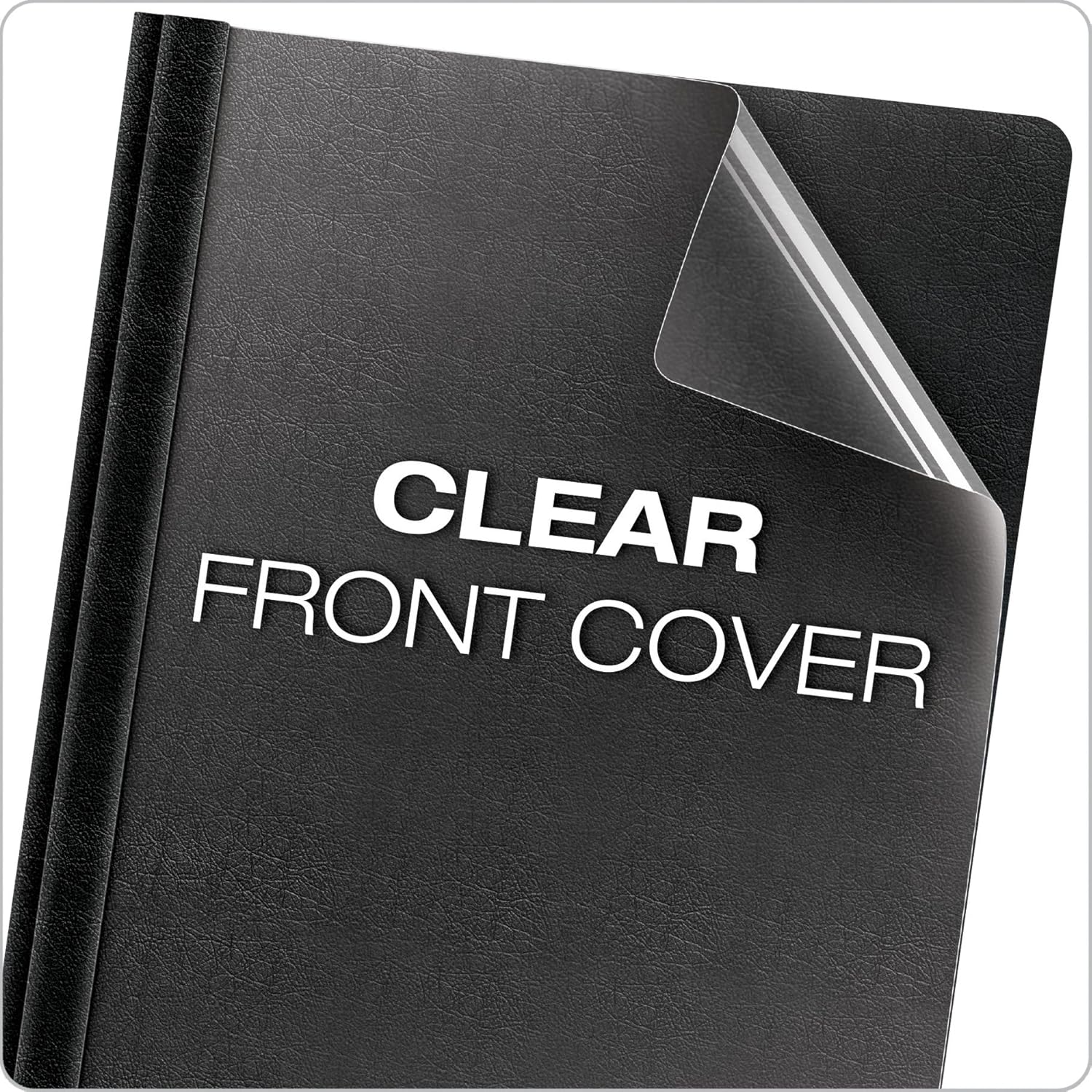 Oxford Premium Clear Front Report Covers, Black, Letter Size, 25 per box (58806EE) : Business Report Covers : Office Products