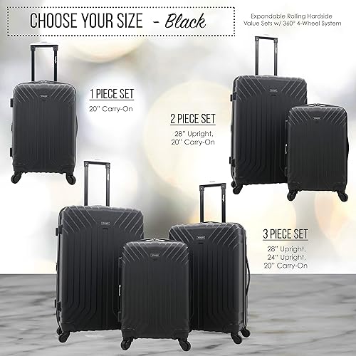 Wrangler Auburn Hills Hardside Spinner Luggage, Black, 2-Piece Set