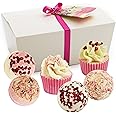 BRUBAKER Cosmetics 6 Handmade "Pink Moments" Spa Bath Bombs Bath Melts Bath Truffles Gift Set - All Natural Vegan, Organic Shea Butter, Cocoa Butter and Olive Oil Moisturize Dry Skin