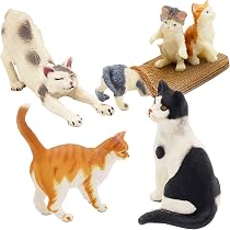 Amazon.com: Gemini&Genius 6Pcs Cat Toys for Kids, Cat Figurines ...