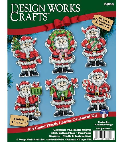 Amazon.com: Design Works Crafts Inc. Jolly Santas Counted Cross