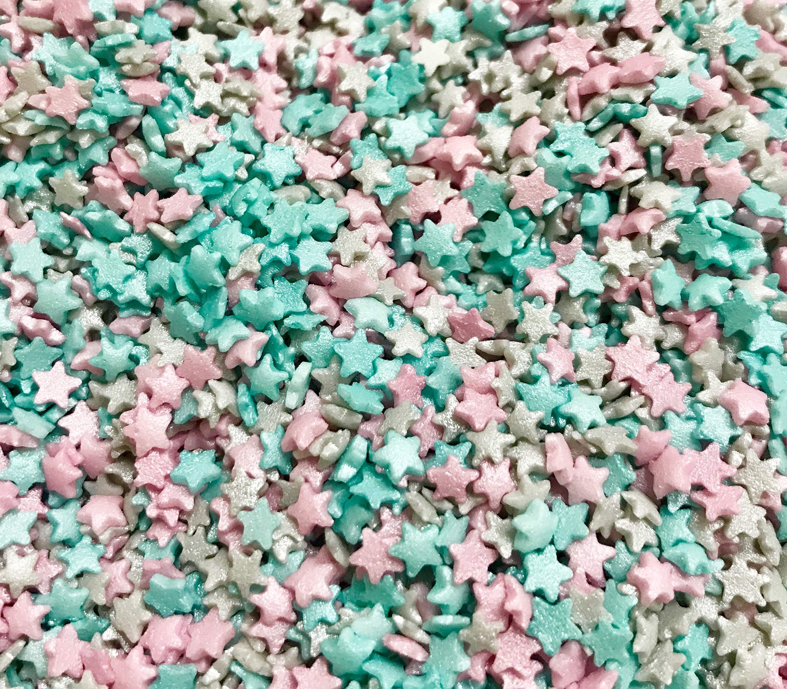 Mini Glimmer Pastel Stars Cake Cupcake Edible Sprinkles Cake Decoration (60g Pouch)