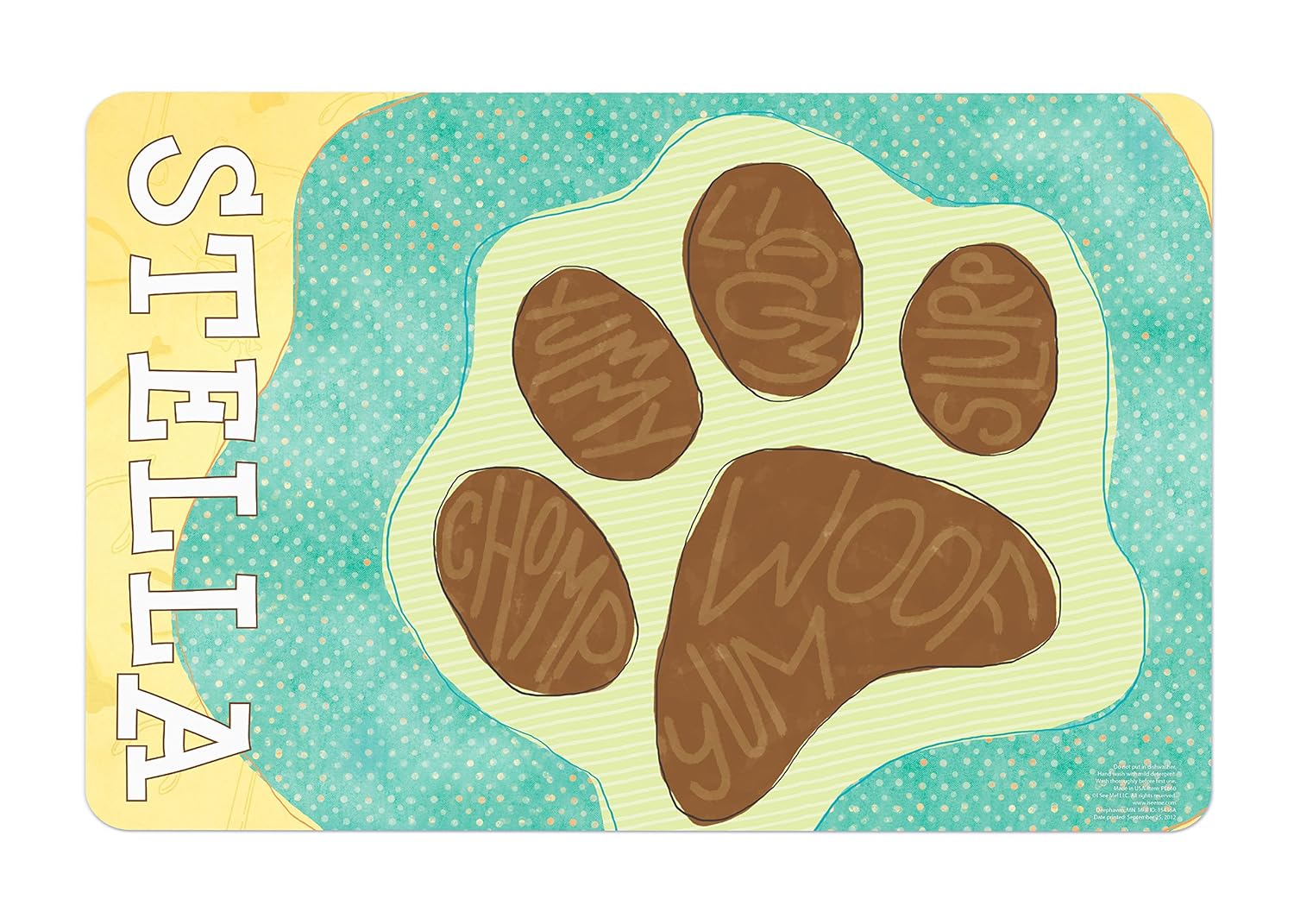 personalised dog bowl mat