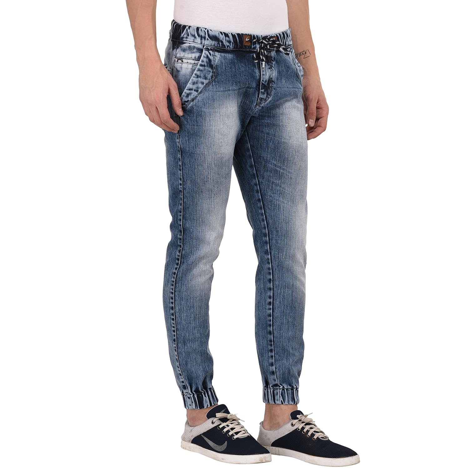 studio nexx men's light blue slim fit jogger jeans