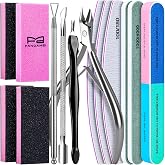 FANDAMEI Cuticle Kit, Nail Prep Kit, Nail Care Kit, Manicure Kit for Women | 14PCS Nail Buffer and Shine Kit For Daily Nail C