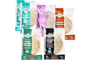 Eureka Tortilla All Flavors Variety Pack Flour Tortillas | Artisanal Tortillas | 6” Mini Wrap Whole Grains | Vegan, Non GMO, Low Calorie | (6 Pack of 8)