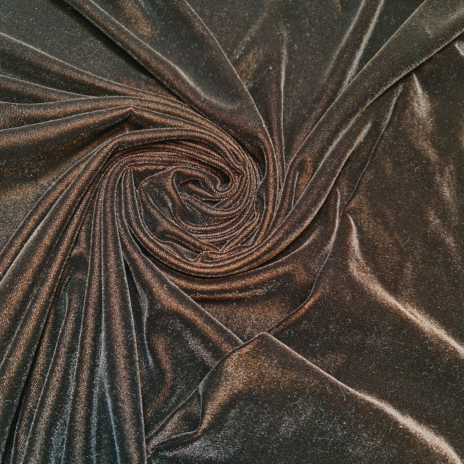 Luxurious Soft Three Crown Micro 5000 Velvet Dress Craft Fabric Material Suitable for Home Decor, Curtains, Upholstery & More 44" - 112 cm Wide Sold As 1 Meter Pre - Cut Lengths (Brown)