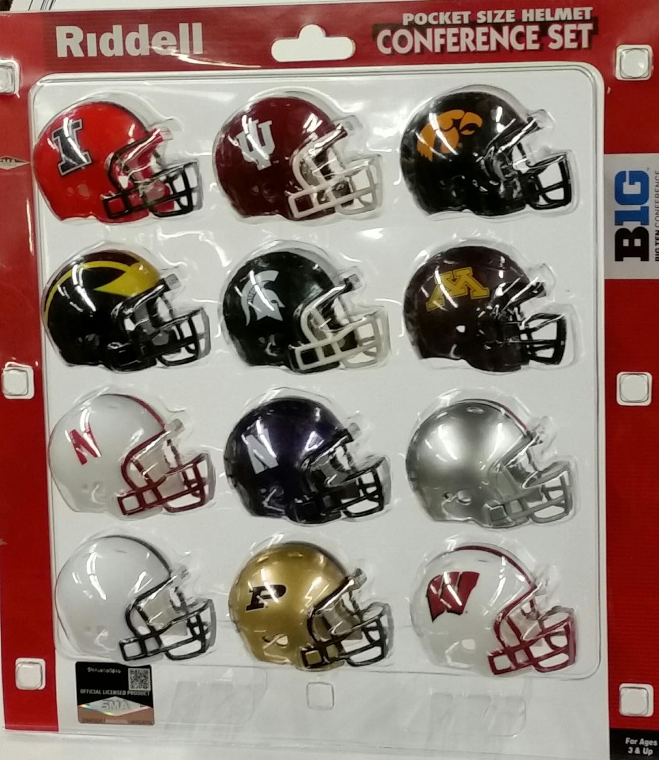 NCAA Pocket Pro Helmets, Big Ten Conference Set, (2013