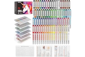 Nicpro 72 Colors Acrylic Paint Markers, Water-Based Brush Tip Paint Pens with Automatic Ink Control, Art Paint Coloring Marke