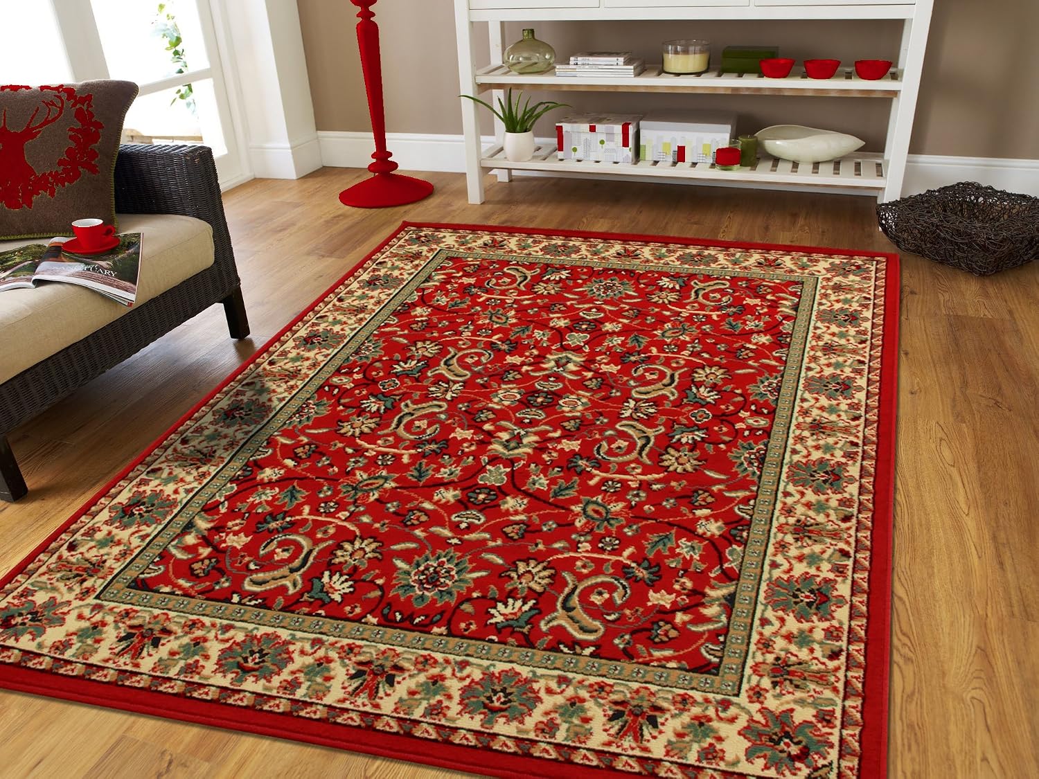 MH Bedding Oriental Pattern Large Area Rug – Machine-Woven Polyester, Geometric Blue Design, Various Sizes Up To 340cm